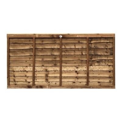 0.9m x 1.83m (3') Brown Treated Lap Fence Panel