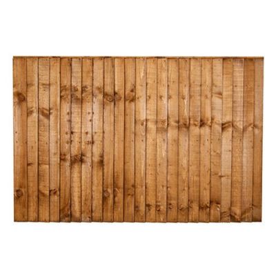 1.2 x 1.83m (4') Brown Treated Featheredge Fence Panel