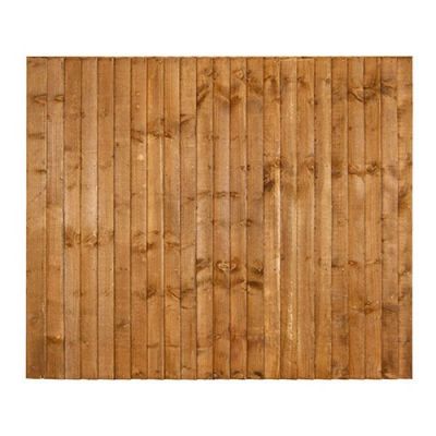 1.5m x 1.83m (5') Brown Treated Featheredge Fence Panel