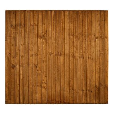 1.65m x 1.83m (5'6") Brown Treated Featheredge Fence Panel