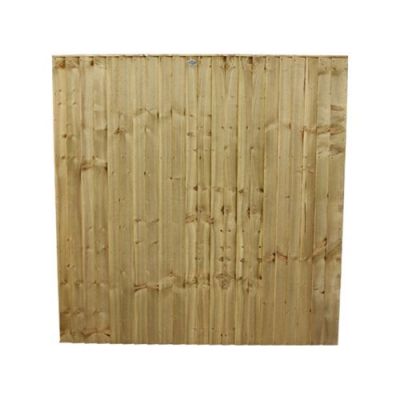 1.65m x 1.83m (5'6") Green Treated Featheredge Fence Panel