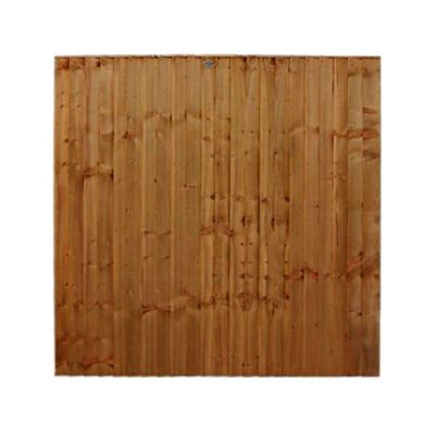1.83 x 1.83m (6') Brown Treated Featheredge Fence Panel