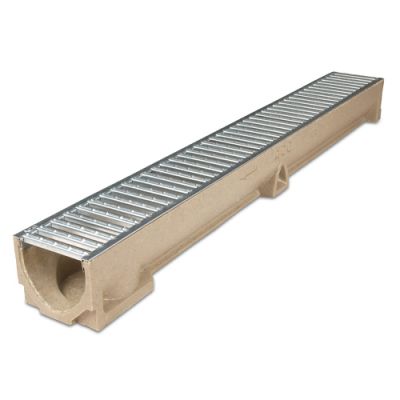 ACO RainDrain Polymer Channel with Galvanised Steel Grating (1000mm)