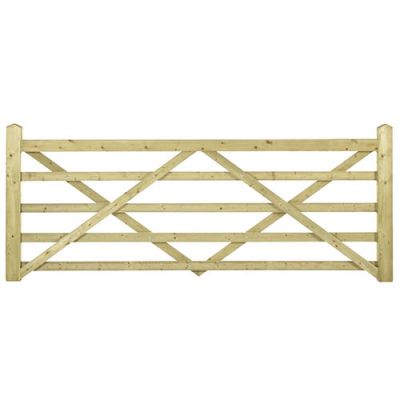 Forester 10' Wide Green Softwood Treated 5 Bar PAR Gate Universal