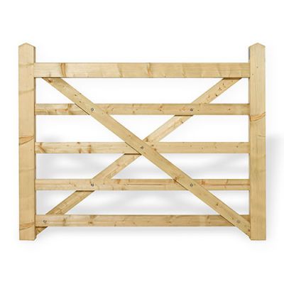 Forester 4' Wide Green Softwood Treated 5 Bar PAR Gate Universal