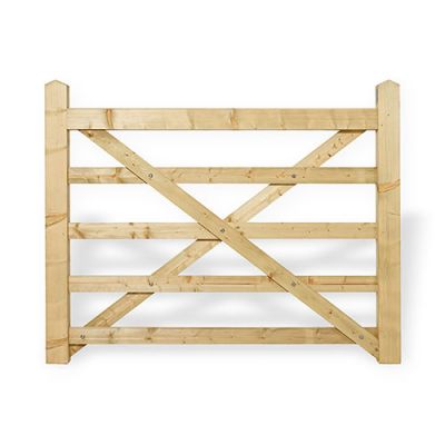 Forester 5' Wide Green Softwood Treated 5 Bar PAR Gate Universal
